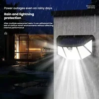 Lampe solaire murale à détecteur de mouvement PIR 100 LED, lampe solaire extérieure, étanche, alimentée par énergie solaire, lampe de rue, décoration de jardin 5