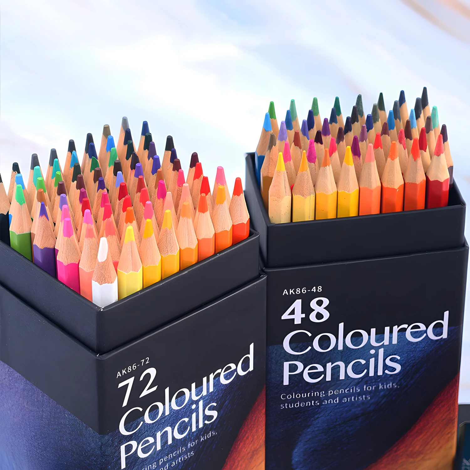 48Pack Colored Pencils for Adult Coloring Books, Soft Core, Art