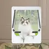 4 Way Cat Door Small Pet Door Locking Inside Dog Door Weatherproof Pet Exterior Bedroom Door for Pets Cats Puppy Kittens Puppies 3