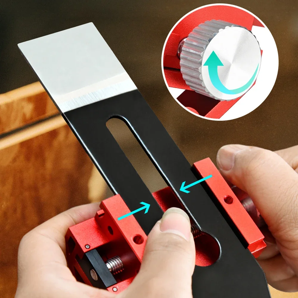Manual Knife Sharpener Metal Sharpener Abrasive Tools Sharpening Jig Angle Adjustable Inclined Edges Wood Chisel Fixing Bracket