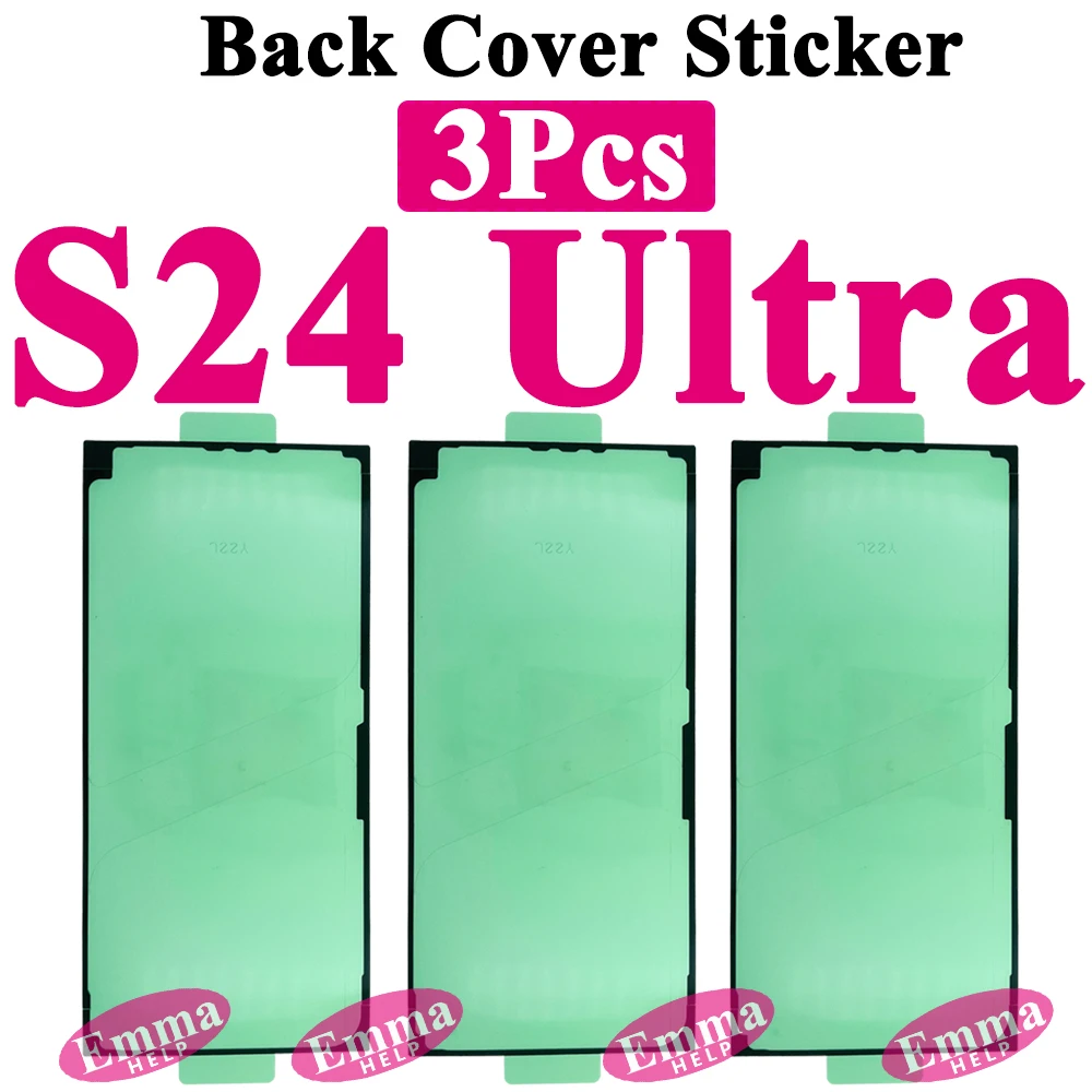Back Battery Cover Sticker 3Pcs For Samsung S23 Ultra S22 S23 S24 Plus S20 Rear Cover Adhesive Glue Tape Waterproof Seal Tape