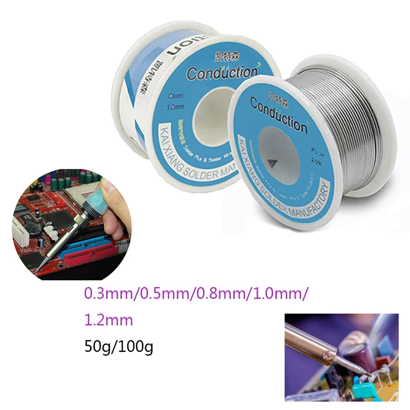 

High Purity Rosin Core Tin Solder Wire 0.3/0.5/0.8/1.0/1.2mm Soldering Welding Flux 1.5-2.0% Iron Wires Reel 50 100g