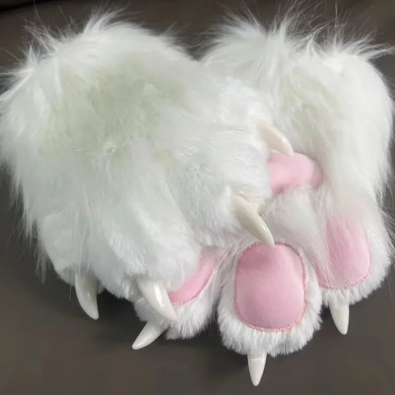 Fursuit Kigurumi Cat Paws Cartoon Plush Furry Cosplay Kig Costume Nail Tiger Claws Full Finger Patchwork 2pcs