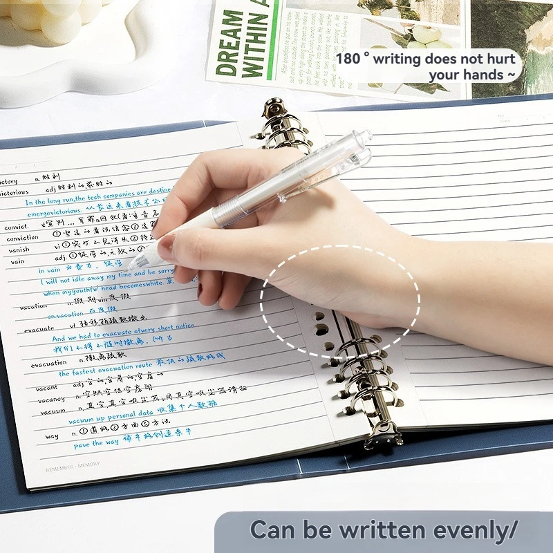 Blue and Green Series Ultra-Thin Detachable Loose Leaf Notebook, A5/B5, 28 Sheets, Soft PP Cover