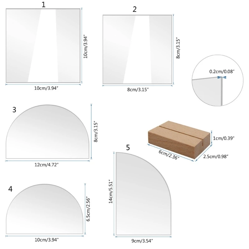 Clear Acrylic Table Place Card Wedding Blank Butterfly Square Arched Half Round Seating Cards Sign Guest Names Tag Party decorat