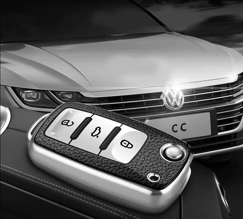 TPU Leder Auto Schlüssel Abdeckung Fall für Volkswagen für VW Bora Polo Tiguan Jetta Passat B5 B6 B7 Golf Beetle für Skoda Octavia – Detail 11