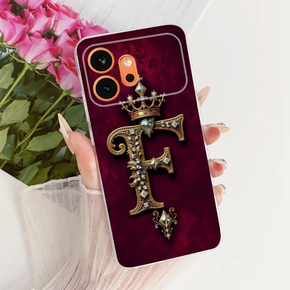 Fashionable Crown Initials Silicone Phone Case Cover, Soft and Stylish