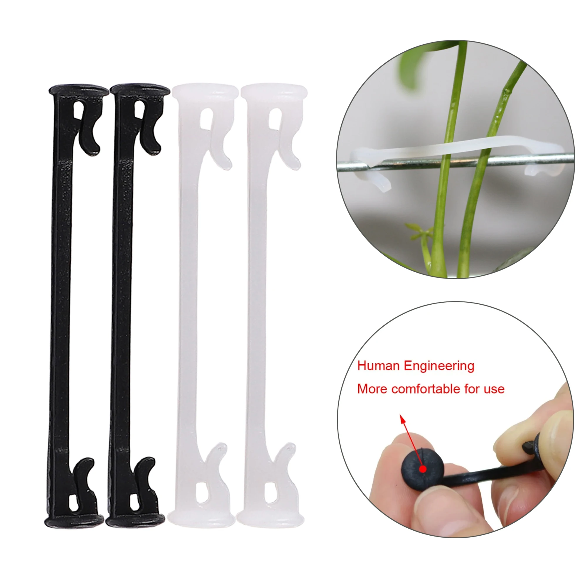 Garden Plant Vines Ties Buckle Vegetable Grafting Clips Fixed Lashing Hook Agricultural Greenhouse Nursery Clip Climbing 200Pcs plant ties plant clips plastic plant clips
