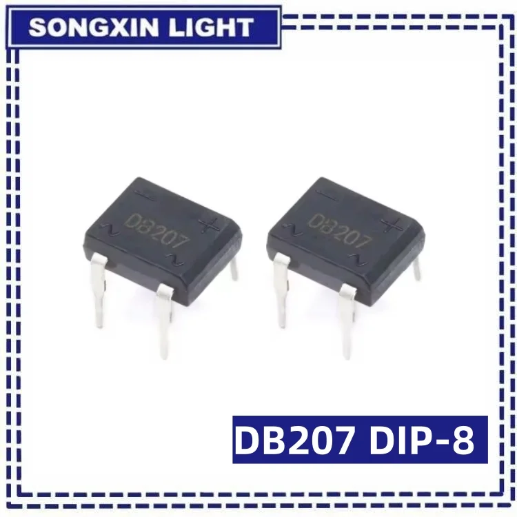 Diode bridge rectifier electrical rectifier diodes rectifier diodes electrical diodes 20PCS DB207 Bridge Rectifier DIP4 1000V 2A DB207S Power Diode Rectifiers Electronic Components IC