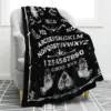 Ouija Board Blanket Gothic Witch Gift for Halloween Sun Moon Skeleton Skull Horror Spooky for Decor Throw Blankets Black 50"x60" 3