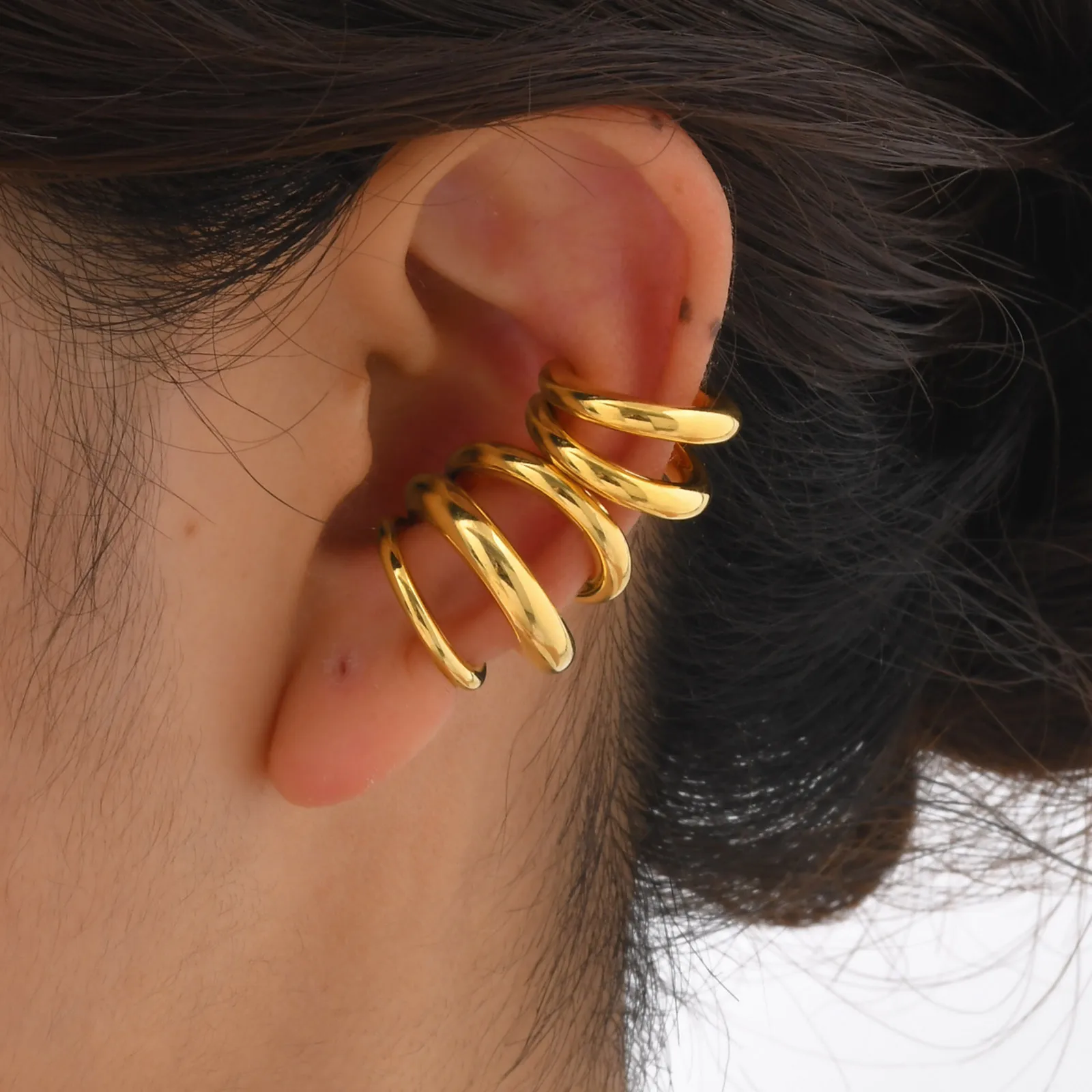 Ear Clip Earrings Clip Earrings Ear Clip Ear Accessories Unique Fake Piercing C-shaped Ear Bone Clip Water Drop Cartilage Ear Clip Stainless Steel Cuff Jewellery Gift For Women Girl