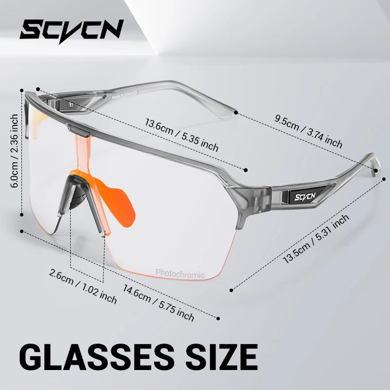 SCVCN Photochromic Cycling Glasses Sunglasses for Men Outdoor Sports Glasses UV400 Eyewear MTB Road Cycling  Cycling Goggles
