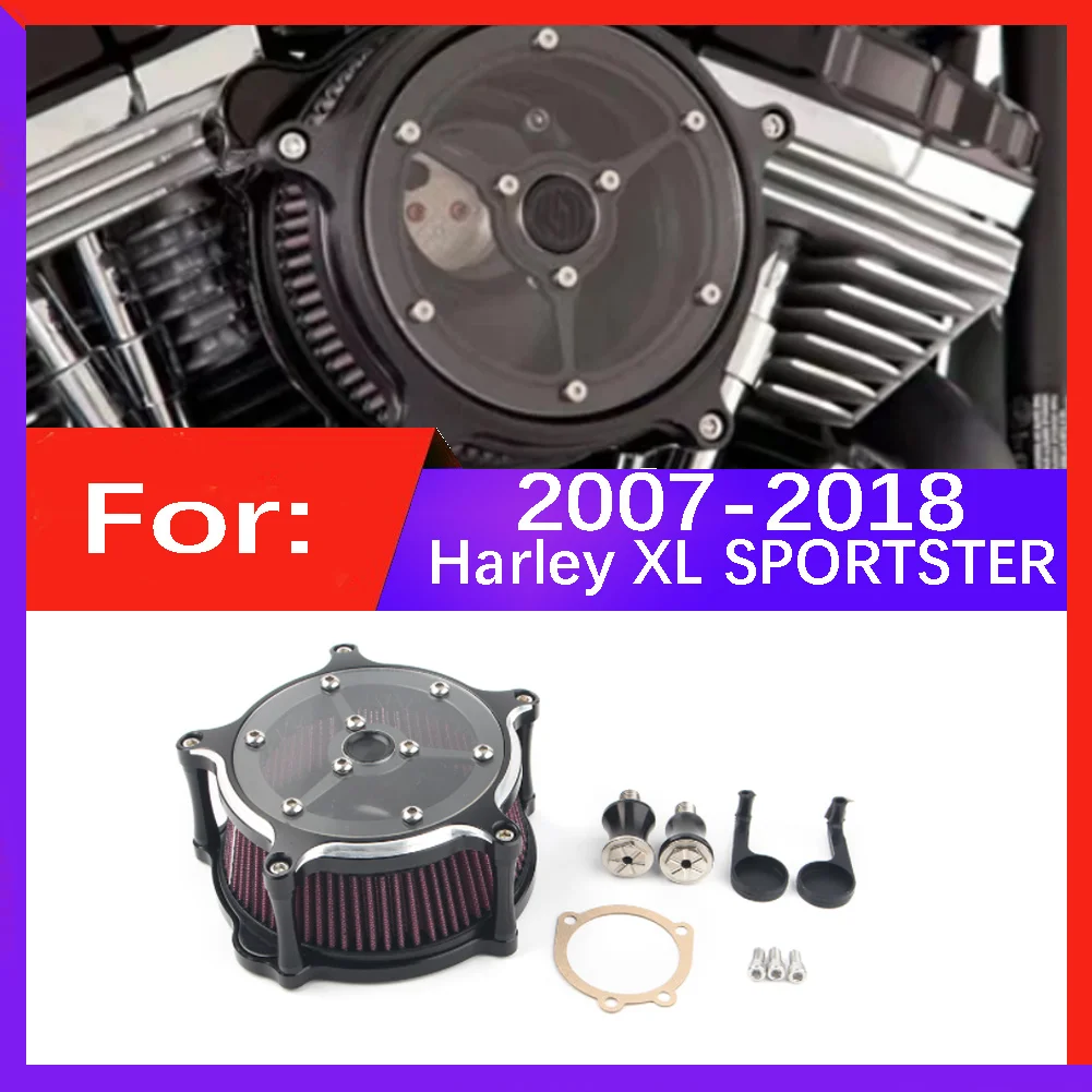 Motorcycle Turbine Air Cleaner Intake Filter System Kit For harley  Sportster XL1200 XL883 2007-2012 2013 2014 2015 2016 17 2018