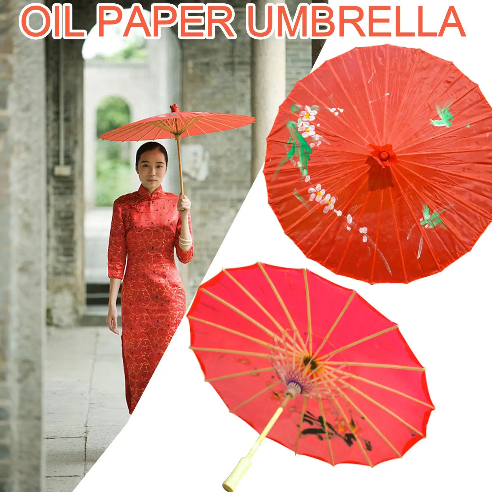 56cm Chinese Traditional Silk Oil Paper Umbrella Female Props Props Shoot Prop Photography Parasol Dancing Lightweight Deco Z4L6