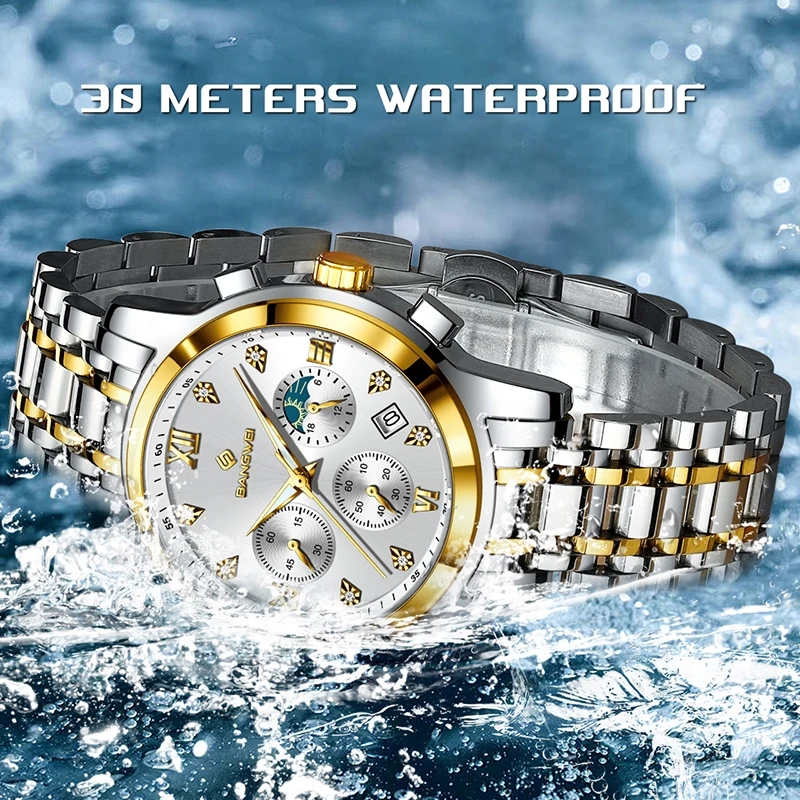 BANGWEI Ladies Watches LIGE Top Brand Luxury Diamond Watch For Women Fashion Waterproof Quartz Chronograph Clock Women's Gift