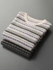 New Men O-neck 100% Merino Wool Sweater Autumn Winter Long Sleeve Cashmere Pullover Soft Warm Vintage Knitwear Casual Jumpers 5