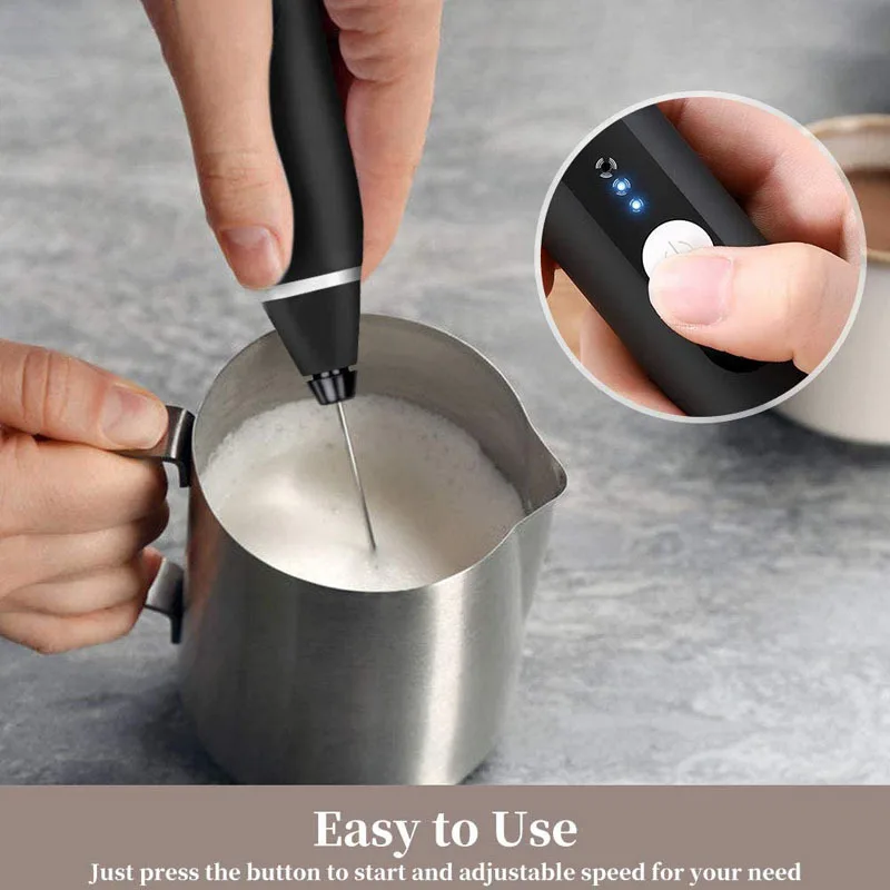 Wireless Milk Frothers Electric Handheld Blender With USB