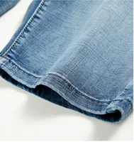 Shorts en jean pour homme été 2026 – Pantalon en denim extensible bleu foncé, design tendance, coupe slim droite, jean court pour homme 4