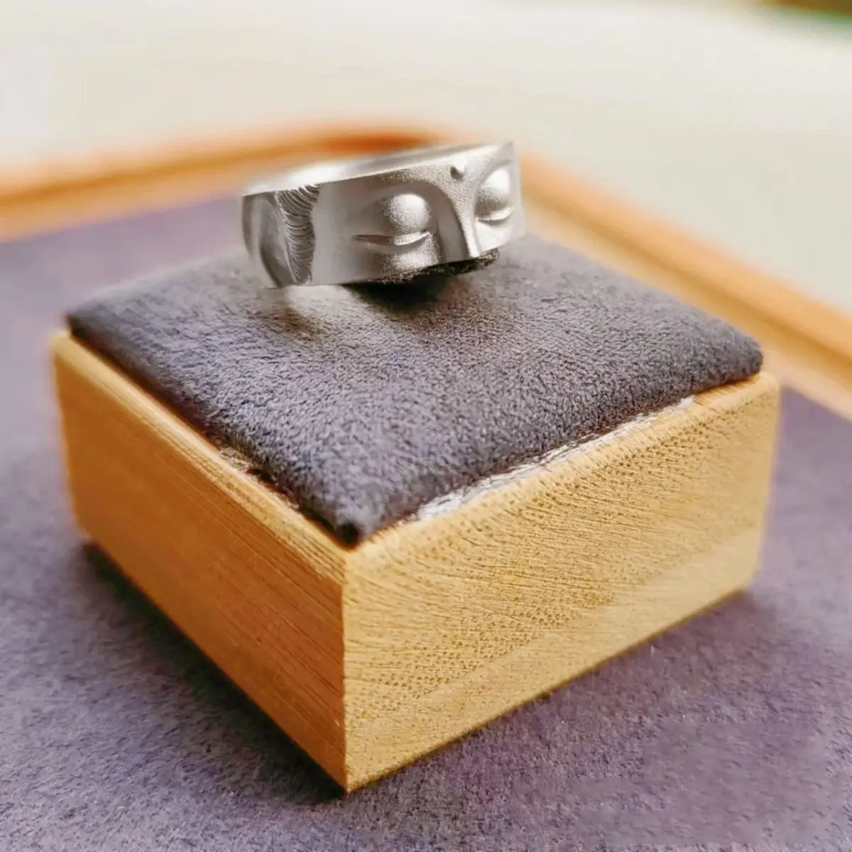 Speak No Evil Buddha Half Face Ring Buddhist Accessories Handmade Gothic Adjustable Open Ring Unisex Designer Jewelry Bless Gift