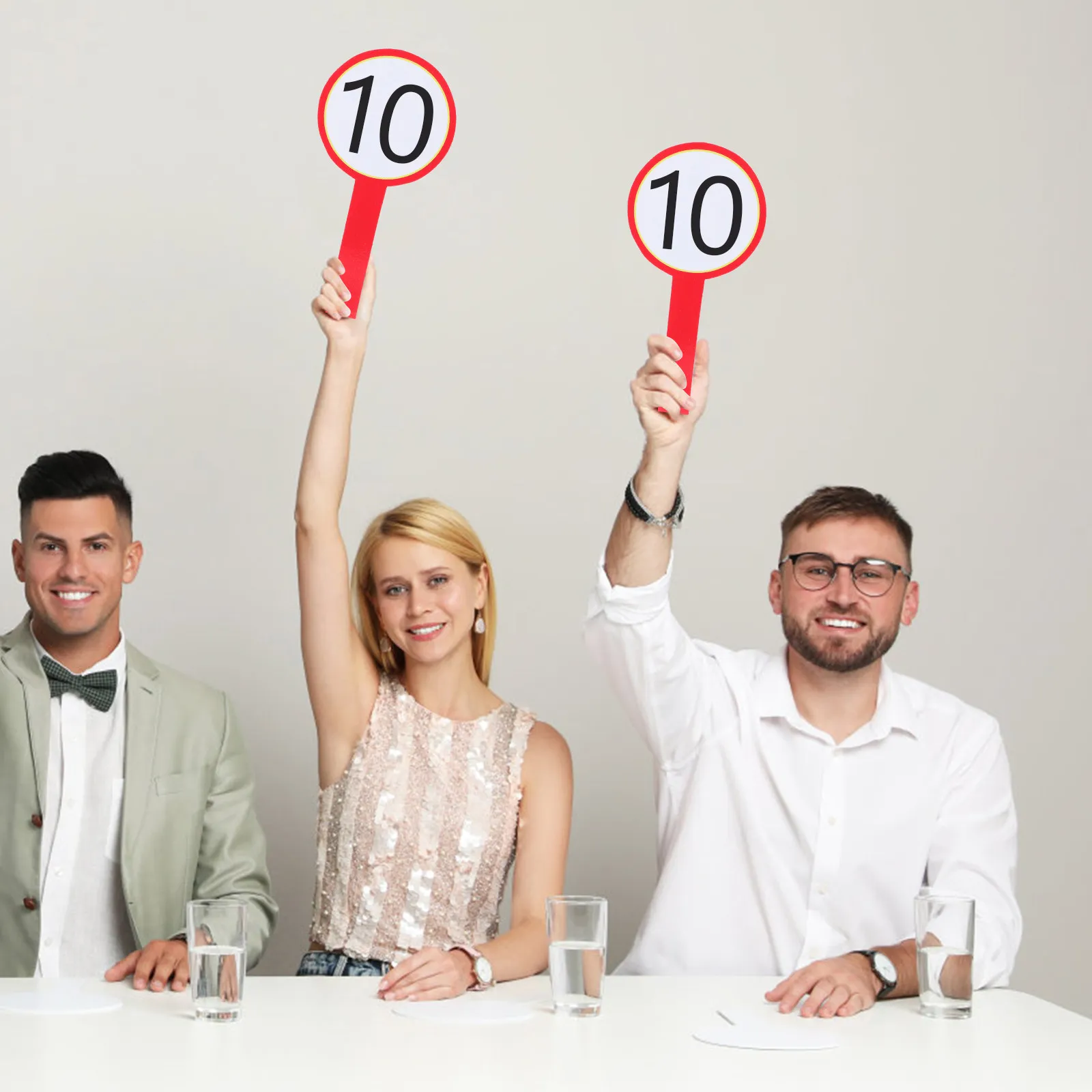 8Pcs 다목적 쓰기 가능 점수판 경매 게임용 휴대용 지울 수 있는 패들 보드 학생 빠른 반응 투표 점수 매기기