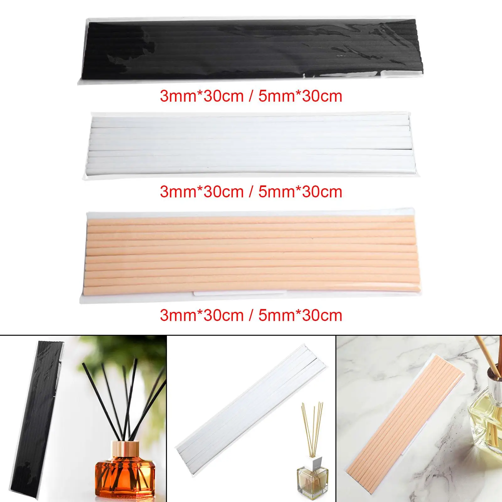 10Pcs Reed Diffuser Sticks 30cm Essential Oil Diffuser Refill Stick Fiber Reed Diffuser Sticks for Home SPA Office Bathroom