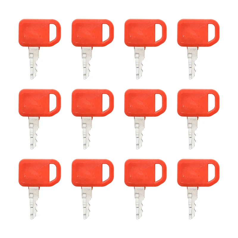 Ignition Key 12pcs T209428 KV13427 AT195302 AT145929 R45361 Compatible with John Deere Skid Steer 240 250 260 270 280 313 315