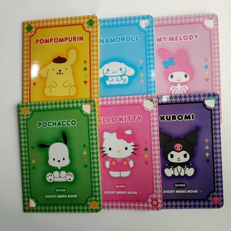 

SanrioHello Kitty Kuromi комбинированная наклейка, блокнот, милая Удобная наклейка, наклейка N Times, блокнот с мультяшным рисунком