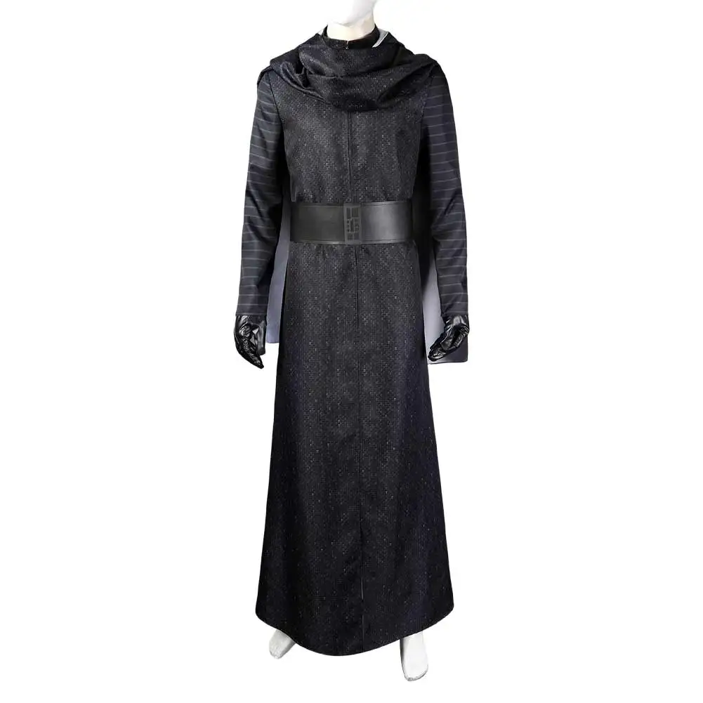 Kylo Cos Ren 코스프레 코스튬 성인 남성 유니폼 상의 바지 망토 신발 부츠 의상, 할로윈 카니발 파티 세트