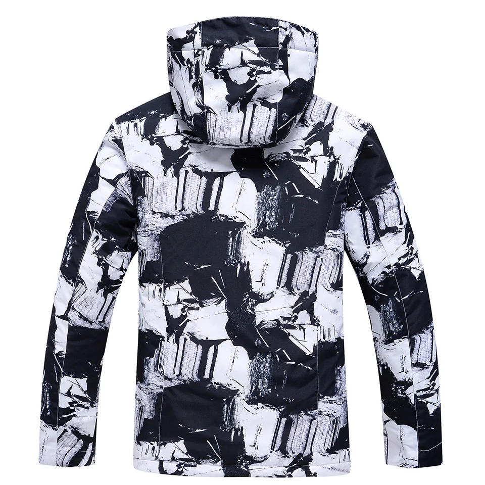 Men's Winter Ski Jacket Warm Windproof Waterproof Breathable Skiing Top Hooded Snow Jackets Mens Thick Snowboarding Coat