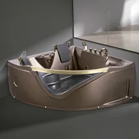 1500mm Bathroom Wall Corner Whirlpool Bathtub LED Colored Lights Indoor Spa Double People Surf Massage Tub 1511AA 1