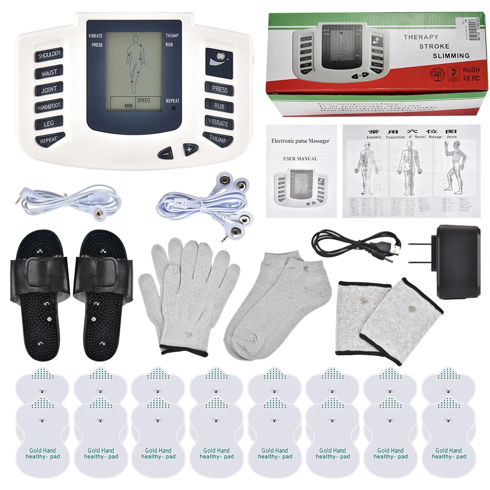 Ems Tens Massage Unit + 16 Pads Russo Electric Pulse Agopuntura Full Body Relax Muscle Therapy Jr309 Massaggiatore Stimolatore