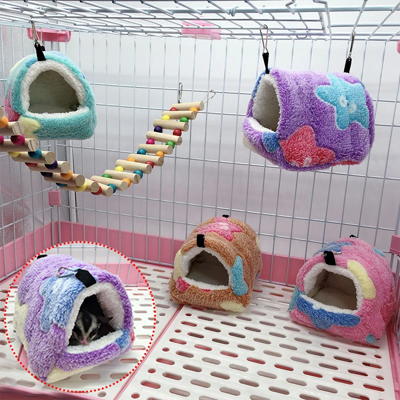 Warm Pet House Cage For Hamster Small Animal Nest Soft Comfort Squirrel Nest Guinea Pig House Rodent Hedgehog Bed