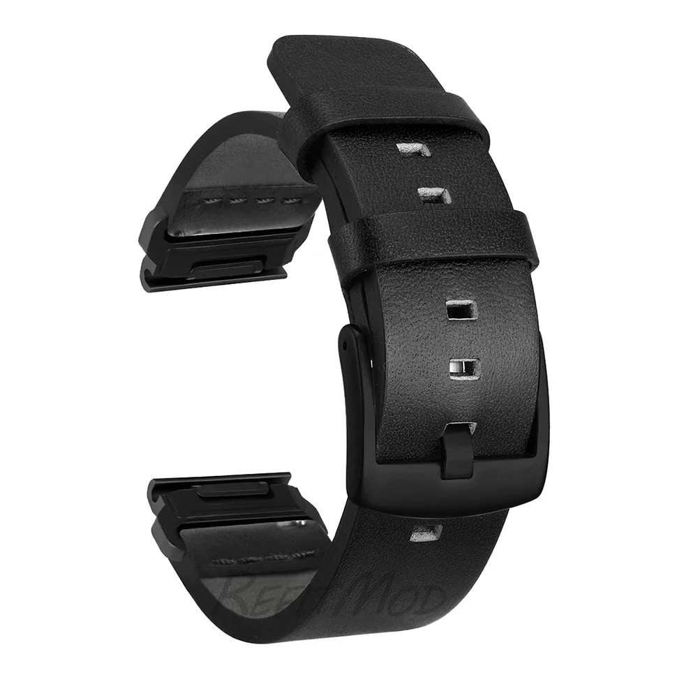 Quick Fit Leather Strap, 26mm/22mm Adjustable Band