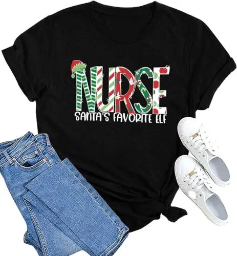 

Women Nurse Life Shirt Nurse Letter Print T-shirt