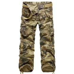 Cargo Tactical Pants Men Casual Multi Pockets Camouflage Overalls Loose Long Trousers Mens Casual Cotton Big Size Pantalon Homme