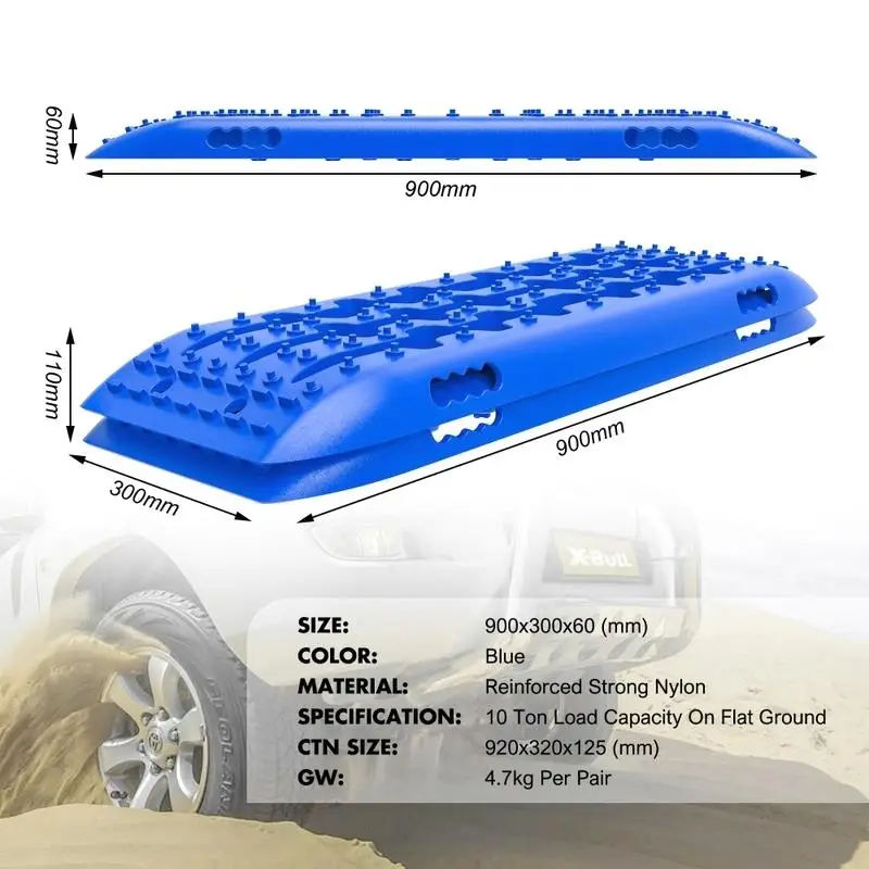X-BULL Recovery tracks Sand Trucks Offroad With 4PCS Mounting Pins 4WDGen 2.0-blue