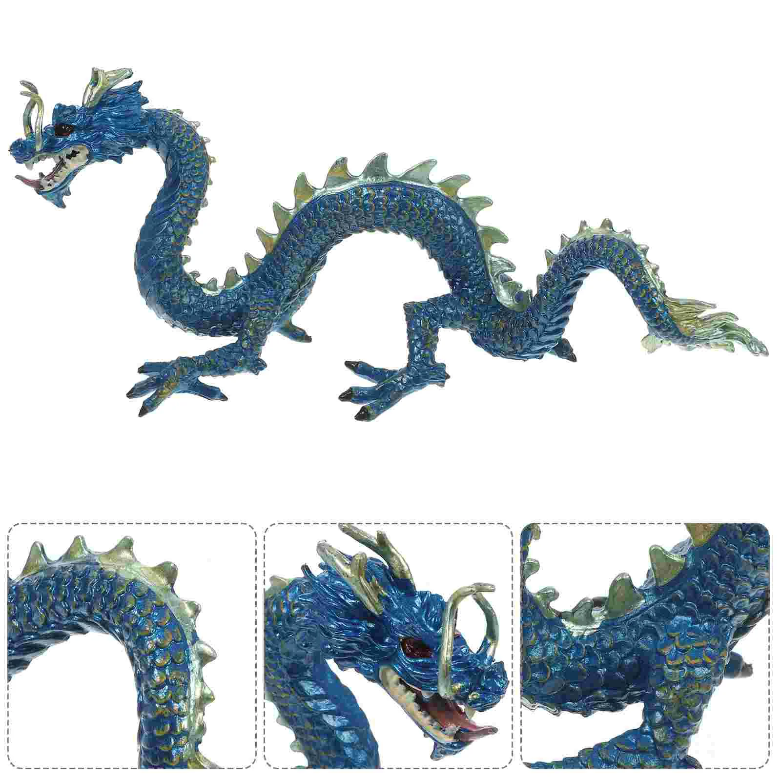 

Toyvian Chinese Dragon Figurine Plastic World Animal Statue Model Feng Shui Ornament Toy Good Luck Success Home Decor