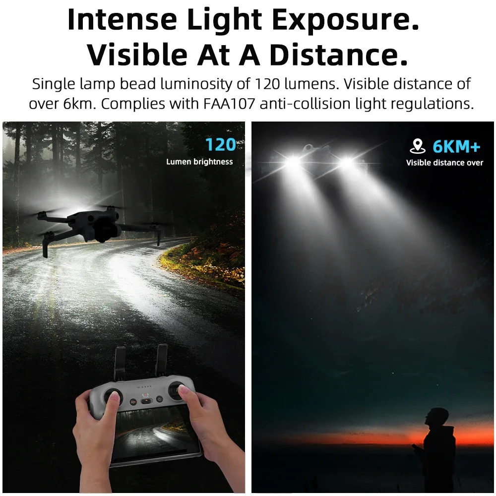 Feu de position LED pour drone - 9 perles, 6km visible, lot de 2/4
