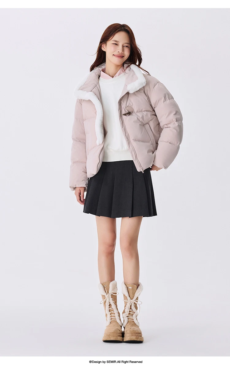 Down Jacket Women Waterproof Loose Gentle Winter New Literary Imitation Rabbit Fur Horn Button Windproof 10 Down Jacket Women Waterproof Loose Gentle Winter New Literary Imitation Rabbit Fur Horn Button Windproof