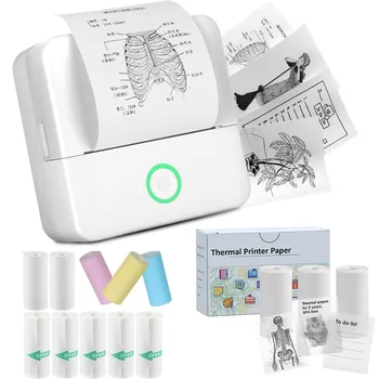 Mini impresora de pegatinas, impresora térmica sin tinta, impresora Bluetooth de bolsillo para regalo de Navidad de Halloween para fotografía, Memo Impressora