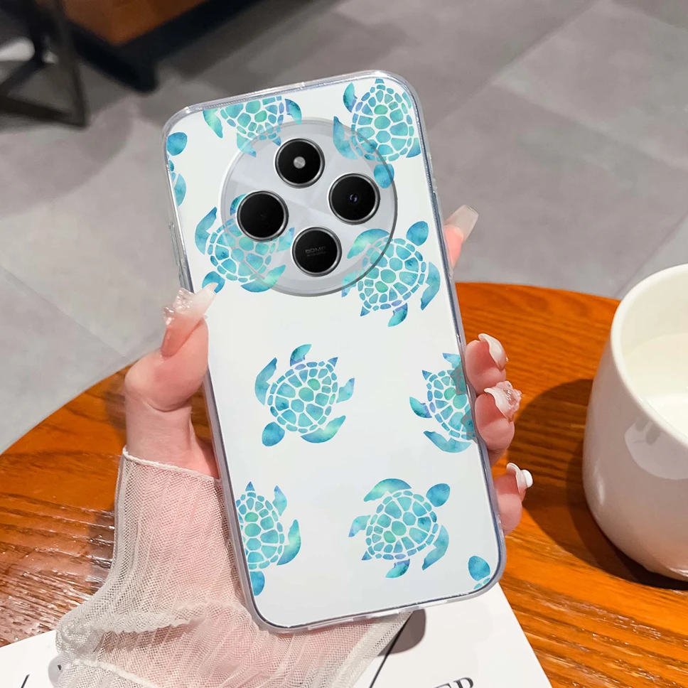 Cute Healing Pattern Clear Soft TPU Silicone Shockproof Phone Case