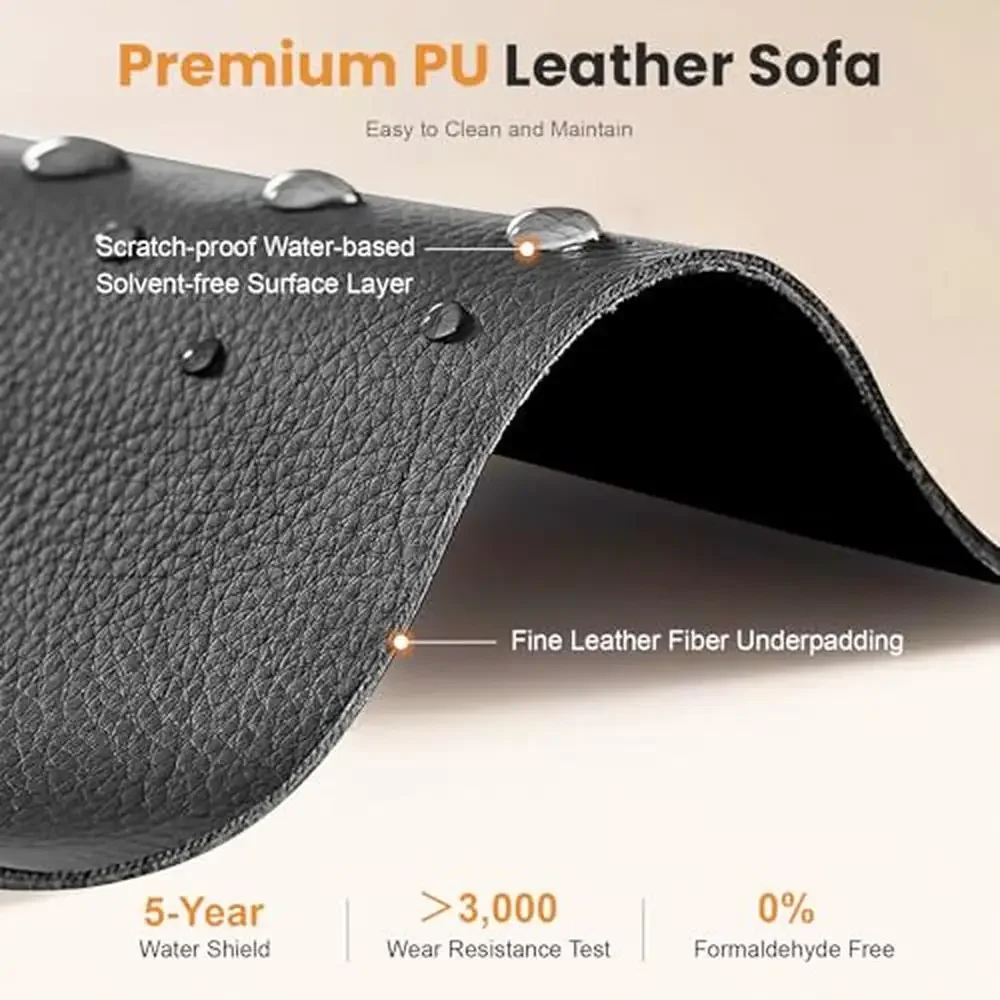 Leather Reclining Loveseat Sofa 5