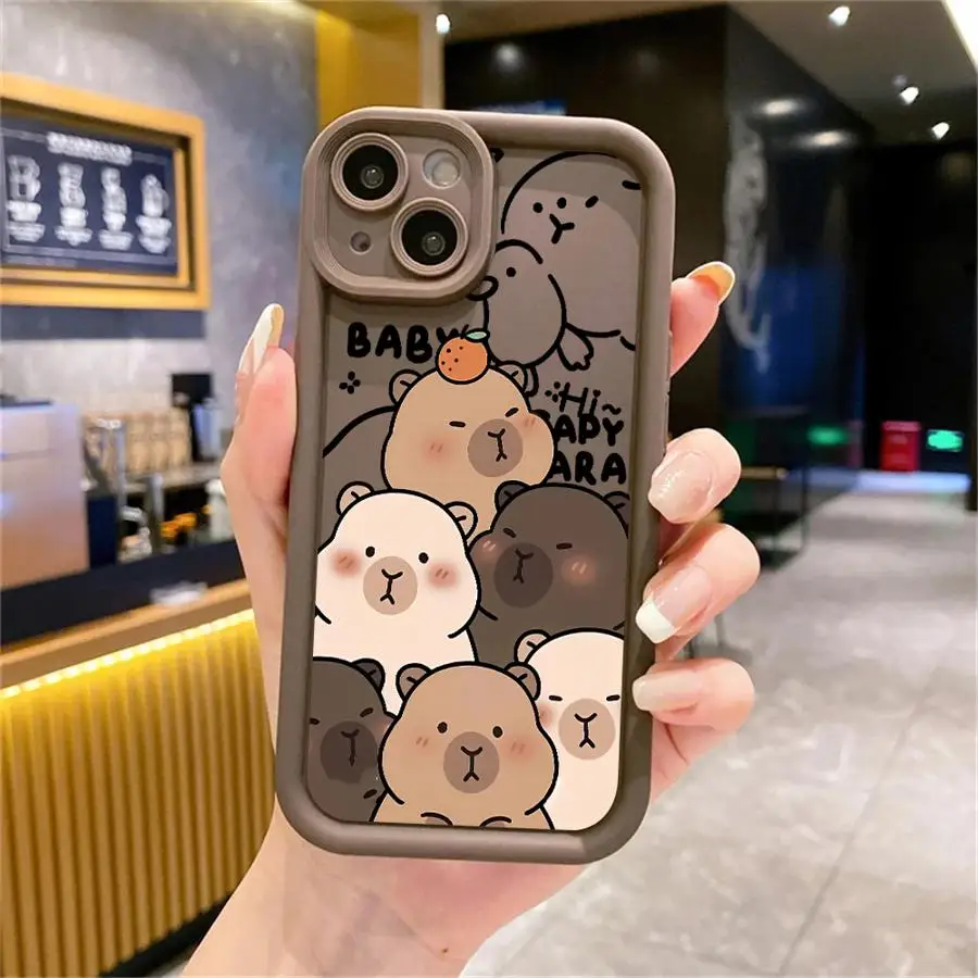 Adorable Capybara Silicone Shockproof Phone Case - Soft Protective Cover