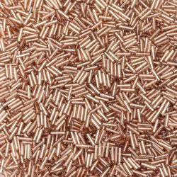 Vibrant Glass Seed Beads - Tube - Shaped for DIY Jewelry & Crafts (225 pcs) (Champagne color)