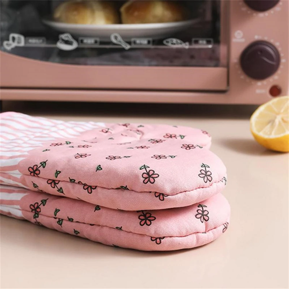 Microwave Oven Mitts Glove Fireproof Non Slip Oven Glove Heat Insulation Baking Cooking Tool Kitchen Barbecue Grilling