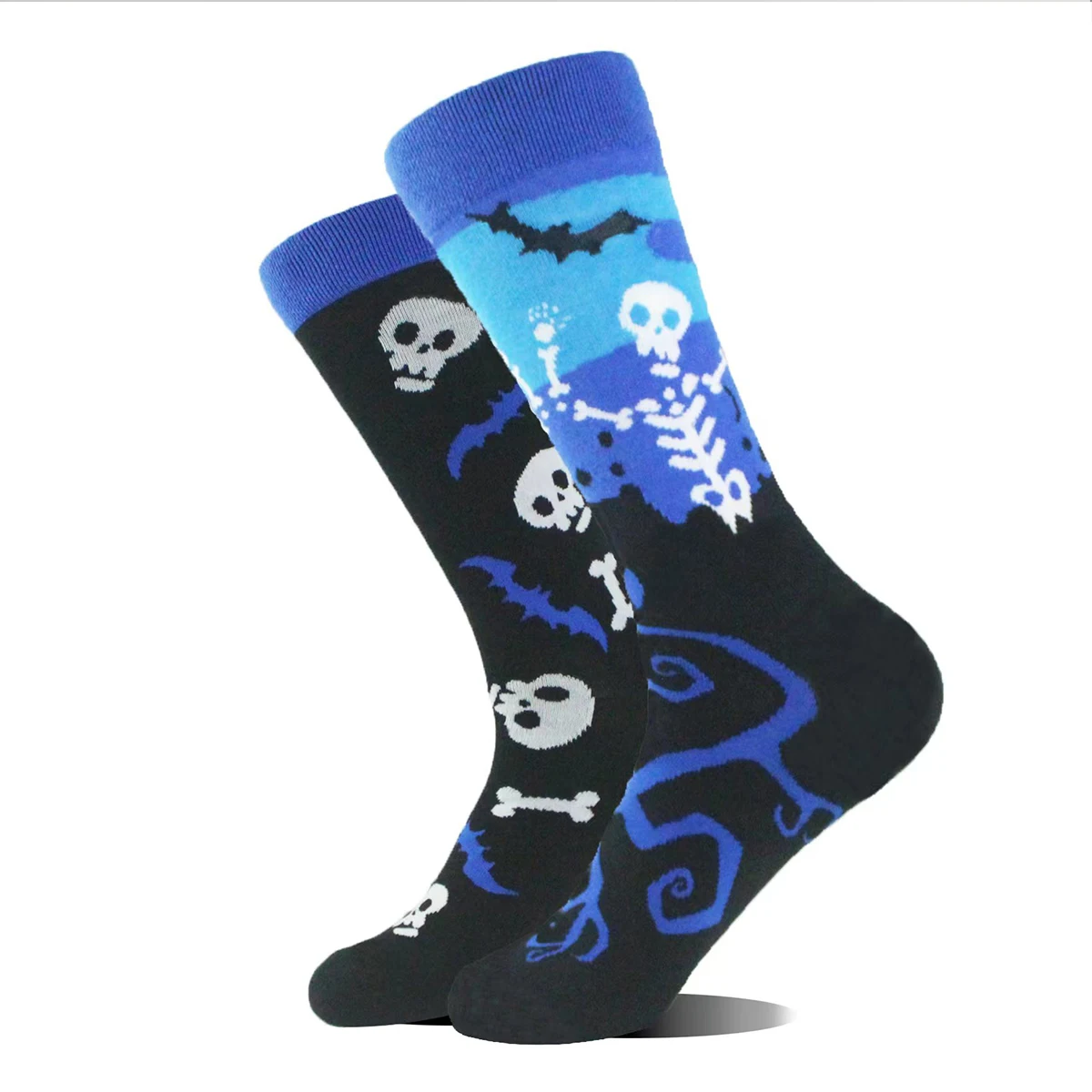 

CHAOZHU 1 Pair Pumpkin Skull Halloween Atmosphere Decoration Socks For Men Jack-o-lantern Crew Fancies Socks