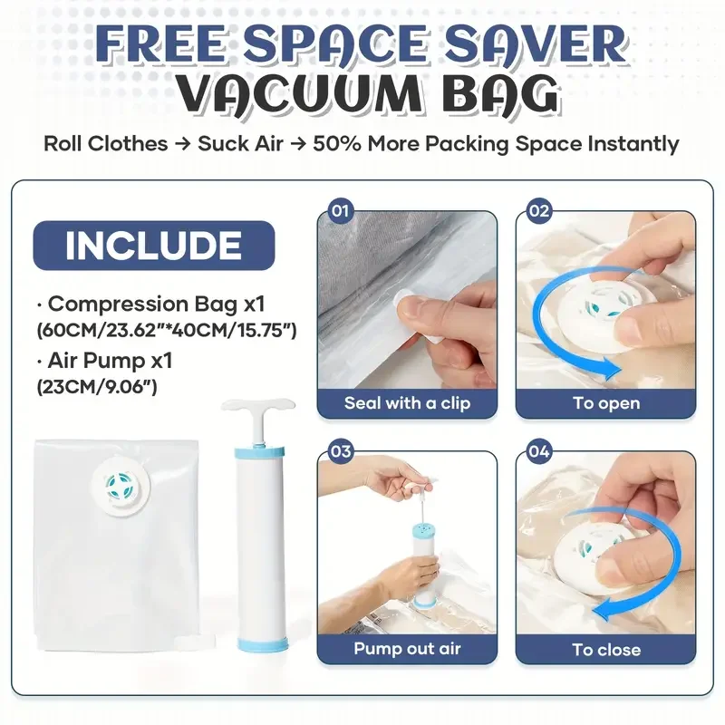 Boarding Backpack Travel Backpack Easyjet 45x36x20cm Cabin, College Laptop Backpack, Includes Vacuum Bag and Manual Pump