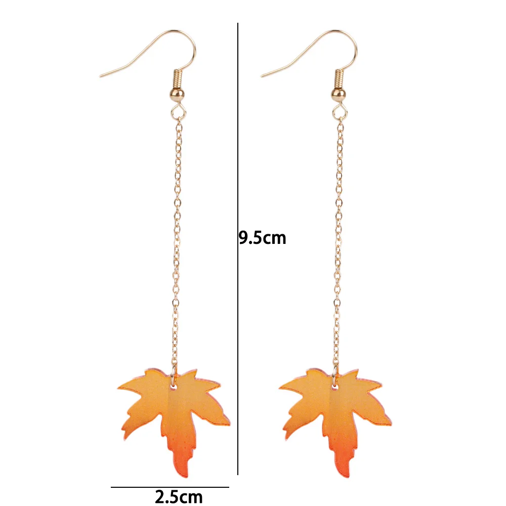 Women Simple Maple Leaves Pearl Drop Dangle Earrings Trendy Personality Minimalist Jewelry Gift