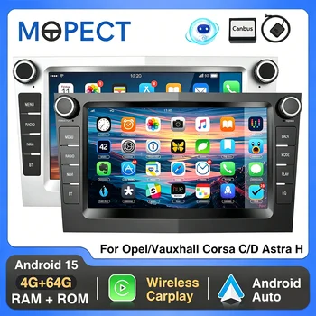 Radio para Auto MOPECT de 7 Pulgadas, 4+64G, Android 15, para Opel Astra H G Zafira B Corsa C Antara Vectra Vivaro, Reproductor Multimedia de Video, DAB+ 1