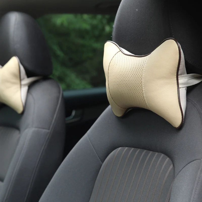 Car Headrest Neck Pillow For Seat Chair Auto Memory Foam Cushion Fabric Cover Soft Head Rest Travel Support For Head Pain Relief